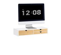 SoBuy Soporte del Ordenador Portátil Elevador del Monitor con 3 cajones 60 x 22 x 11cm BBF11-WN ES
