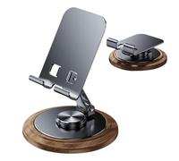Soporte del teléfono celular - Metal nogal 15x9.6cm | Plegable 360 Rotatable Tablet Mount Holder | Soporte de escritorio portátil para teléfonos Tablets Up To 12.9 pulgadas para la oficina del