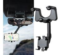 Soporte del Teléfono del Espejo Retrovisor, Soporte para Teléfono del para el Automóvil para la Fijación de su Automóvil Fijación Retráctil para el del 360 ° Rotatable Cunas de Automóviles