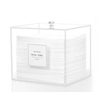 Soporte desechable para toallas faciales, caja de almacenamiento de toallas faciales de acrílico compatible con toallas faciales Clean Skin Club, contenedores de toallas transparentes para la piel,