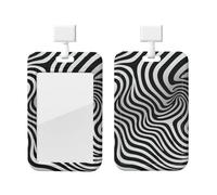 Soporte deslizante de plástico duro para tarjetas de identificación, soporte para tarjetas de identificación de ilusión de Whirlpool, carrete vertical con ventana transparente, cubierta protectora