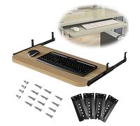 Soporte deslizante para mouse de computadora con cajón de tableta de 540/600/700 x 270 mm, bandeja de almacenamiento debajo del escritorio que ahorra espacio para escritorio de oficina y configuración