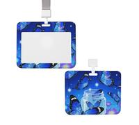 Soporte deslizante para tarjetas de identificación, impermeable, con purpurina, mariposa, funda protectora de plástico vertical con cordones, bonito tarjetero para enfermera, profesor