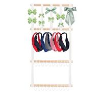 Soporte Diademas - Organizador Lazos para Cabello | Percha Accesorios con 30 Ganchos y Solución de Guardado | Caja Colgante Dormitorio Armario y Sala de Juegos