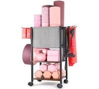 Soporte Discos Pesas Organizador Esterilla de Yoga Organizador de Gimnasio Esterilla Deporte, Yoga, Pilates, Ejercicios, incluye correa de hombro y bolsa de transporte Rack Musculación