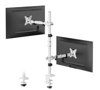 Soporte Doble Monitor - Columna Extra Alta 80 cm para 2 Monitores 17-32" (hasta 9kg por Brazo) VESA 75/100 - Brazo Giratorio, Inclinable y Rotatorio - Apilamiento Vertical
