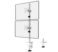 Soporte Doble para monitores de 17-32 Pulgadas, hasta 9 kg por Pantalla, Columna Extra Alta de 80 cm, VESA 100x100 máximo, Abrazadera en C y Orificio pasante