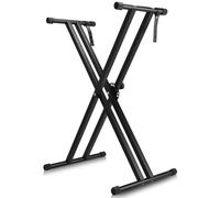 Soporte doble para teclado con pestañas de seguridad, altura regulable en 7 niveles de 25 - 93 cm, forma de X, plegable y desmontable, puede contener piano eléctrico de 54/76 teclas, piano infantil