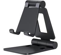 Soporte doble plegable para teléfono, base de escritorio ajustable compatible con iPhone 15-8, modelos Pro/X, Nintendo Switch y todos los teléfonos