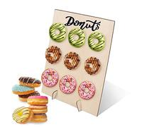 Soporte Donuts, Donuts Mesa Dulce 40 x 30 cm, Expositor Donuts, Soporte para Donuts de Madera Puede Utilizarse Decorar para Bodas Cumpleaños Fiestas Aniversarios Restaurantes Pastelerías