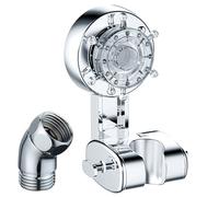 Soporte Ducha Pared de Baño Sin Taladro, Universal Soporte Alcachofa Ducha Ventosa, Soporte de Cabezal Ducha Ajustable, Repuesto para Soporte de Ducha con 2 Ganchos, con 1 Adaptador de Ducha de Mano