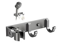 Soporte Ducha Pared,Soporte Alcachofa Ducha,Soporte de Ducha con 2 Ganchos,Shower Bracket Ajustable para Asidero,Barra de Ducha para Uso Prolongado en el Cuarto de Baño