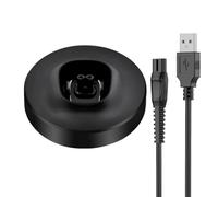 Soporte eléctrico contemporáneo para afeitadoras modelos S5000 a XP9200 que incluye base antideslizante y características de seguridad Base para afeitadora en negro mate