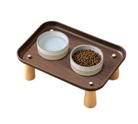 Soporte elevado para cuenco para gatos, bandeja dispensadora de agua para | Estación de alimentación elevada para gatos para protección de columna vertebral y cuello, mascotas, gatitos