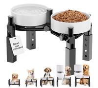 Soporte elevado para cuenco para perro, 5 cuencos elevados ajustables de | Adecuado para cuencos de varios tamaños; estructura triangular para mayor estabilidad; diseño de clip seguro cuenco; hecho de