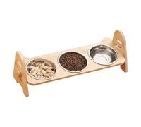 Soporte elevado para cuencos para gatos | Soporte para cuencos inclinados con 3 de acero inoxidable, mesa para comida para gatos - Para casa, cocina, dormitorio de comedor