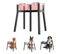 Soporte elevado para cuencos para perros grandes, ancho ajustable de 7 a 10.6 pulgadas, soporte de agua para comida para perros de 13.7 pulgadas, cuenco no incluido