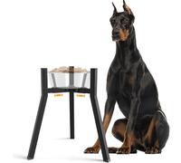 Soporte elevado para cuencos para perros grandes, ancho ajustable de 8.2 a 12.6 pulgadas, 16.9 pulgadas de alto, soporte elevado individual para alimentos para perros, cuenco no incluido