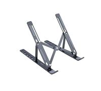 Soporte Elevador de Aluminio Plegable portátil Gris, Ligero y Ajustable, Ideal para elevar Dispositivos y Mejorar la ergonomía.