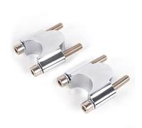 Soporte elevador de manillar de motocicleta de 28 mm, par de aleación de aluminio para optimización de posición y ajuste del manillar (28 mm, plateado)