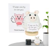 Soporte emocional Animal de ganchillo, animal de ganchillo positivo | Muñeca de punto de aliento con tarjeta ,Divertida decoración animal hecha a mano para niños adultos adultos hombres colega