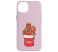 Soporte Emocional Fresas Lindo Kawaii Fruta Taza Carcasa para iPhone 14 Plus