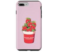 Soporte Emocional Fresas Lindo Kawaii Fruta Taza Carcasa para iPhone 7 Plus/8 Plus