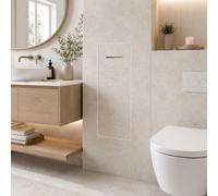 Soporte empotrado para papel higiénico, armario de baño de acero en la pared, con soporte para rollo de papel higiénico y estante abierto, cubo de basura oculto para baño, cocina, oficina