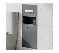 Soporte empotrado para papel higiénico y estante de almacenamiento de pared, acero inoxidable duradero para baño, cocina, sala de estar