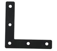 Soporte en L, 80 x 80 mm, acero inoxidable negro, esquina de ángulo recto de 90 grados para estantes resistentes, muebles, gabinetes, mesa, reparación de refuerzo de juntas