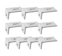 Soporte en L de montaje en panel solar de 90 grados, conector de esquina de aleación de aluminio, para instalación de techo fuera de la red, compatible con paneles de 10 W-100 W (10 unidades)