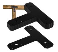 Soporte en t plano negro - 6 piezas Los de juntas planas del hogar de hierro están diseñados para fortalecer eficazmente las juntas como columnas y juntas de haz, lo que lo convierte en una