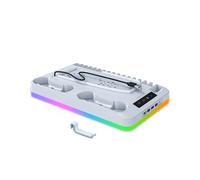 Soporte Enfriamiento para Base Carga Controlador Consola para PS5 Slim, Gancho para Auriculares, Estante Almacenamiento CD Juegos para PS5 Disco y