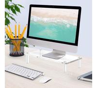 Soporte ergonómico de escritorio para monitor de acrílico, soporte transparente para computadora, acrílico de primera calidad con efecto visual