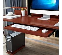 Soporte ergonómico para teclado debajo del escritorio y cajón, plataforma deslizante ajustable para oficina en casa, capacidad de 22 kg, acabado teca, solución de almacenamiento de teclado que ahorra