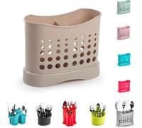 Soporte escurridor de cubiertos de plástico de alta calidad para cocina y hogar, organizador de almacenamiento inoxidable para cubiertos y utensilios lavados