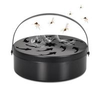 Soporte Espiral Antimosquitos,Soporte Bobina Mosquitos,Mosquito Coil Holder,Quemador de Incienso Portátil con Tapa de Asa,Quemador Incienso Caja,Soporte Incienso Metal,Ideal para Camping y Viajes