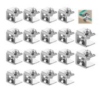 Soporte Estante Cristal Metalica, Pequeñas Escuadras Aleación De Zinc, Ocultas Escuadra Estantes Metal Pinzas para Vidrio Para Baños, Salas De Estar (18 Piezas)