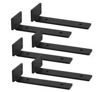 Soporte estanteria pared,Escuadras, Soporte Baldas Pared Industrial, Escuadras metalicas negro ,L soporte baldas pared(5mm de grosor),25cm,6 piezas