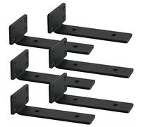 Soporte estanteria pared,Escuadras, Soporte Baldas Pared Industrial, Escuadras metalicas negro ,L soporte baldas pared(5mm de grosor),20cm,6 piezas