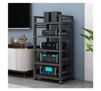 Soporte estéreo 4/5 para amplificador, consola de juegos, tocadiscos, CD, DVD, sala de estar, estante de entretenimiento para caja de TV, caja de cables, enrutador WiFi y altavoces