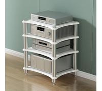 Soporte estéreo para proyector, PS5, reproductor de DVD y consolas de videojuegos. Estante de audio y torre de almacenamiento multimedia para cine en casa, equipos audiovisuales y soluciones de alma