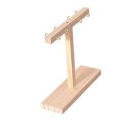 Soporte Exhibidor Palitos Uñas - Bastidor Almacenaje Forma T Madera | Organizador Muestras Útiles Para Práctica Pulido Hogar | Material Madera 19.8x6x19.5cm 115g Escaparatismo Eficiente