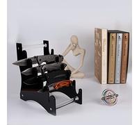 Soporte Exhibidor para Cuchillos en Acrílico Negro - 6 Niveles para Navajas, Cuchillos Plegables, EDC y Dagas - Ranuras en U para Hogar, Comercio o Vitrina（2 juego）