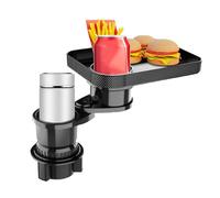 Soporte expansor para tazas con bandeja, soporte de copa ajustable con soporte para teléfono, bandeja portátil para coche y organizador, accesorios de coche para bebidas, aperitivos y almacenamiento