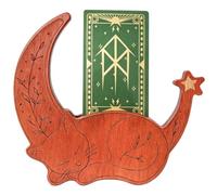 Soporte Expositor De Cartas Tarot Decoración Escritorio Gato Madera Oficina