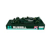 Soporte expositor Fórmula 1 1:43 para coche en miniatura - Soporte F1 personalizado - Compatible con Bburago, Minichamps, Solido - Decoración Motorsport Impreso en 3D (Russell)