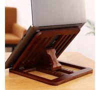 Soporte extensible de madera de bambú para tabletas, plegable, con refrigerador para portátil.