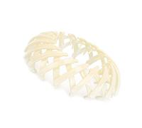 Soporte Extensible para Cola de Caballo, Firme, Resistente, Compacto, Portátil, Antideslizante, Dientes, Nido de Pájaro, Pinza para el Pelo para el Hogar, la Oficina, para Fiestas de(Blanquecino)