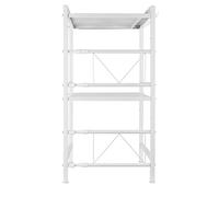 Soporte Extensible para Horno de Microondas,Organizador Estanteria para Encimera de Cocina,Mueble Microondas,Rack de Almaceamiento 2 Niveles,40/64 * 36,5 * 78 cm-blanco